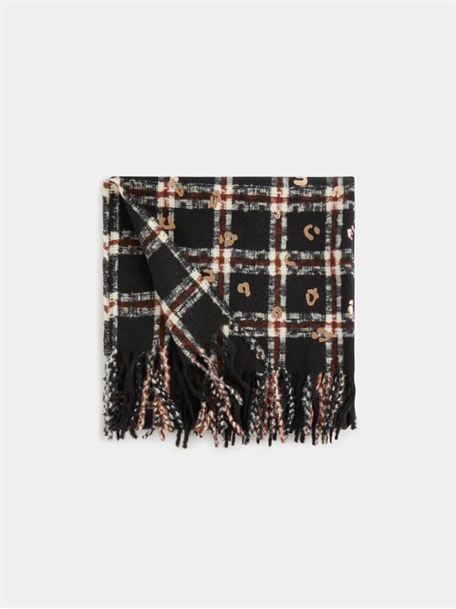Sciarpa a quadri con frange 5CHIC MORGAN DE TOI | 5CHICNOIR-IVOIRE