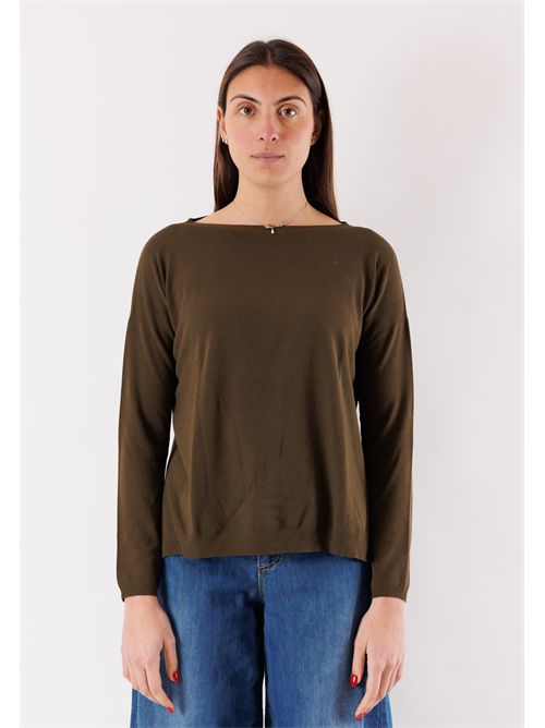 Sweater, fine knit, wide neckline and straight cut 3M0800 KONTATTO | 3M0800CKAKI