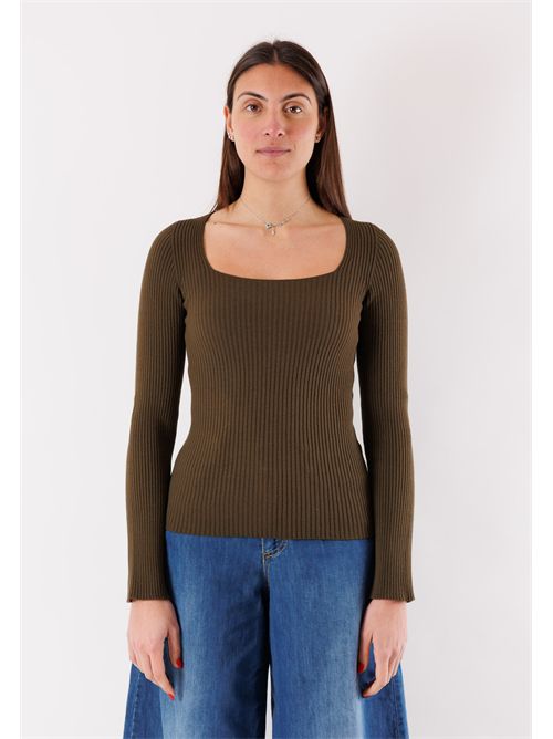 Ribbed sweater with square neckline 3M0830 KONTATTO | 3M0830CKAKI