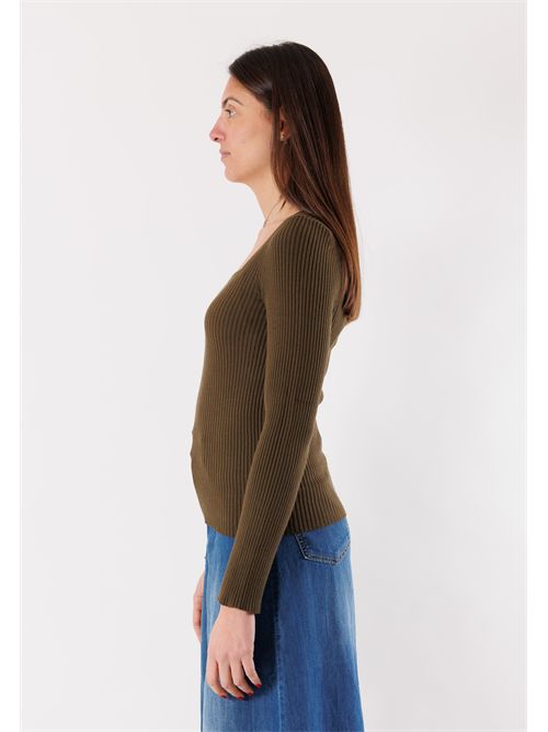 Ribbed sweater with square neckline 3M0830 KONTATTO | 3M0830CKAKI