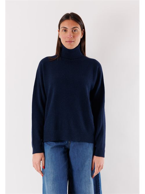 Turtleneck with side slits 3M0845 KONTATTO | 3M0845CNBLU