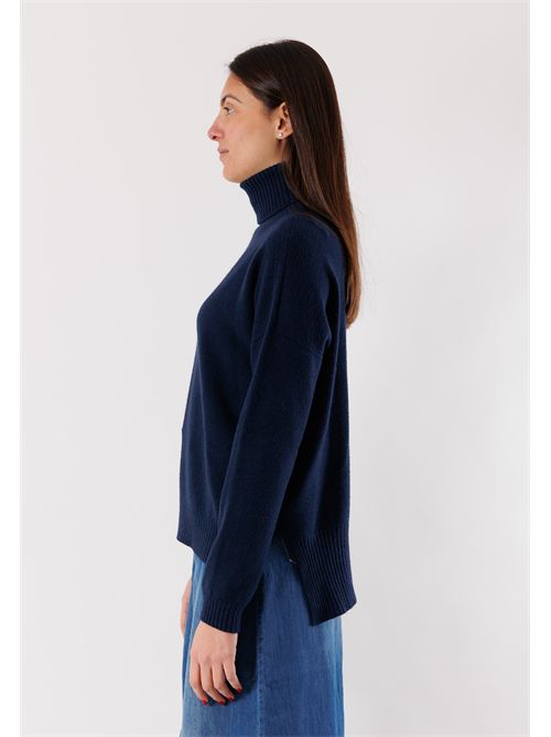 Turtleneck with side slits 3M0845 KONTATTO | 3M0845CNBLU