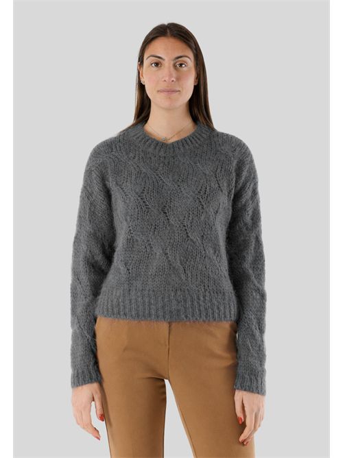 Maglia girocollo con trecce 3M0893CN KONTATTO | 3M0893CNGRIGIO