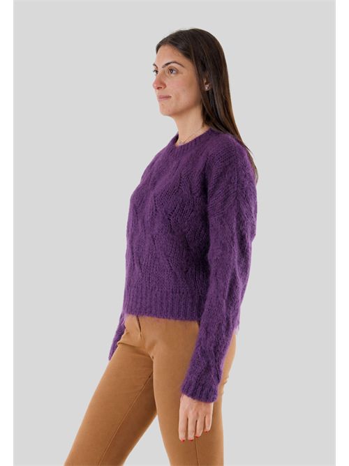 Maglia girocollo con trecce 3M0893CN KONTATTO | 3M0893CNMELANZANA