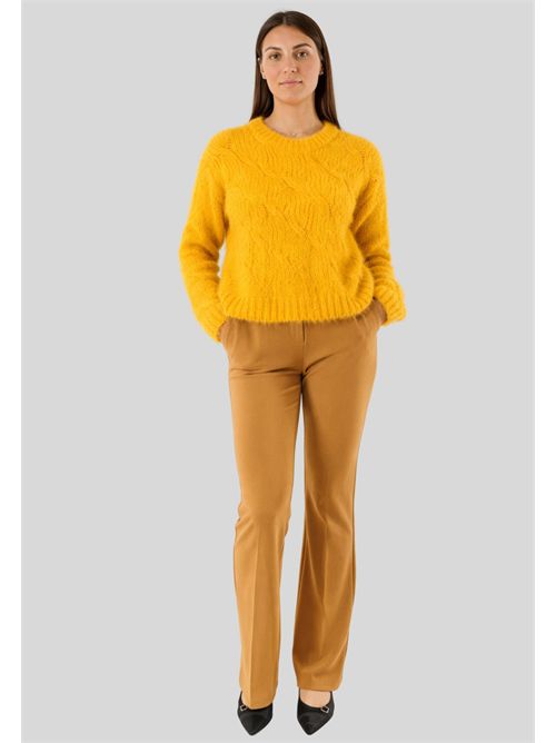 Crew neck sweater with cable knit 3M0893CN KONTATTO | 3M0893CNOCRA