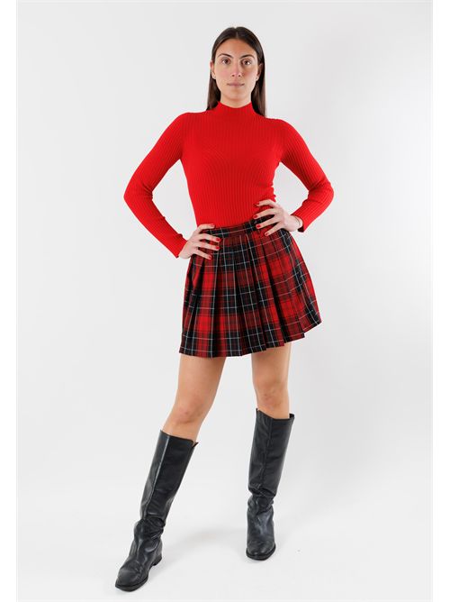 minigonna pieghe check B857N KONTATTO | B857NROSSO-NERO