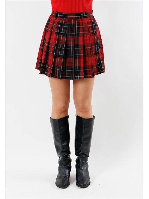 minigonna pieghe check B857N KONTATTO | B857NROSSO-NERO