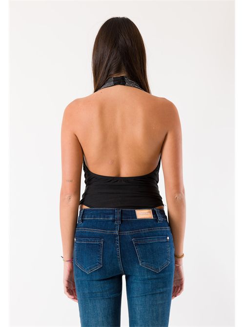 body scollo gronda con strass CHL108F KONTATTO | CHL108FARGENTO