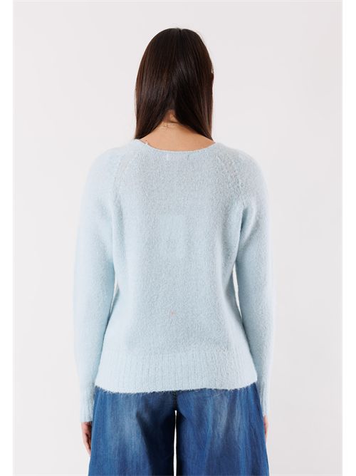 Long sleeve sweater made of bouclé yarn mixed with mohair FA119C KONTATTO | FA119CAZZURRO