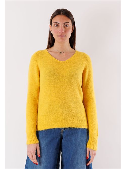 Long sleeve sweater made of bouclé yarn mixed with mohair FA119C KONTATTO | FA119CGIALLO