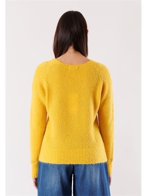 Long sleeve sweater made of bouclé yarn mixed with mohair FA119C KONTATTO | FA119CGIALLO