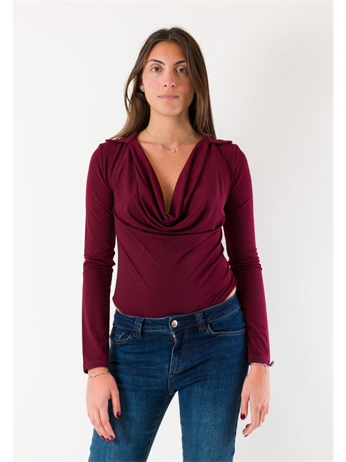 Body elegante drappeggiato MR5038 KONTATTO | MR5038FBORDEUX