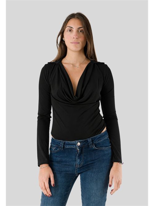 Elegant Draped Bodysuit MR5038 KONTATTO | MR5038FNERO