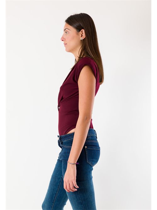 Body elegante drappeggiato nodo spalline MR5042 KONTATTO | MR5042FBORDEAUX