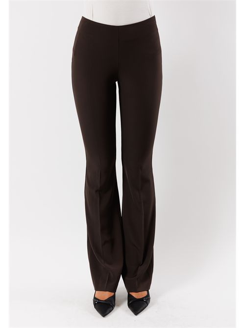 Pantaloni a zampa in tessuto elasticizzato AI25541 MESANGE | AI25541MORO