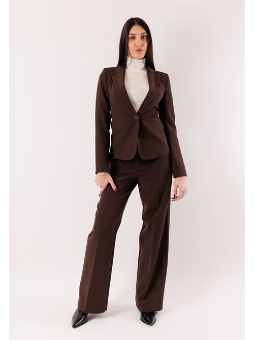 palazzo pants with side pockets and zip closure AI25581 MESANGE | AI25581MORO