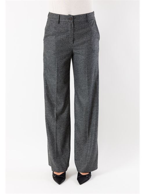pantalone flanella melange AI25644 MESANGE | AI25644BIANCO-NERO