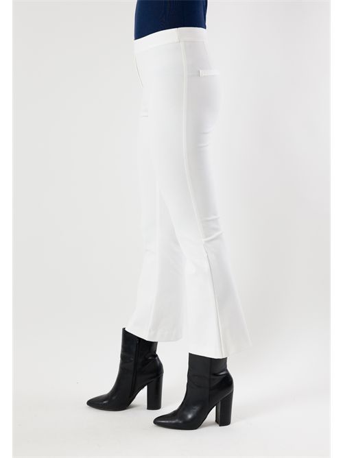 pantaloni a zampa punto milano AI25745 MESANGE | AI25745BIANCO