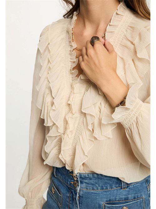 Camicia con ruches CATHY ( TAGLIE FRANCESI ) MORGAN DE TOI | CATHYCREME
