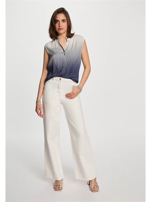 Camicia smanicata sfumata con zip frontale CDVALI - TAGLIE FRANCESI MORGAN DE TOI | CDIVALIMULTICOLORE