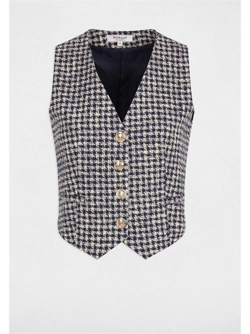 CJEAN HOUNDSTOOTH VEST ( FRENCH SIZES ) MORGAN DE TOI | CJEAN.FMULTICOLORE