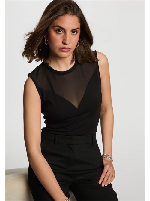Top sleeveless with semi-transparent inserts DIMARA MORGAN DE TOI | DIMARANOIR