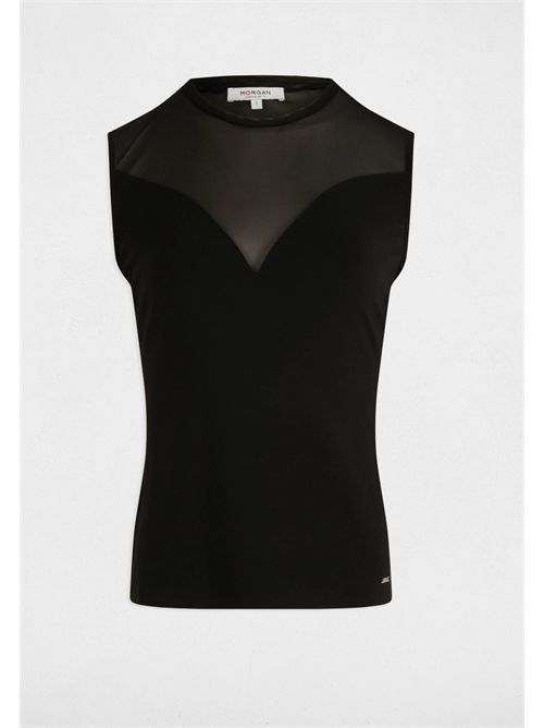 Top sleeveless with semi-transparent inserts DIMARA MORGAN DE TOI | DIMARANOIR
