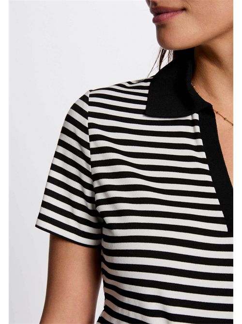 Striped polo with black collar DINATA MORGAN DE TOI | DINATABLANC