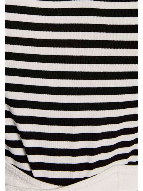 Striped polo with black collar DINATA MORGAN DE TOI | DINATABLANC