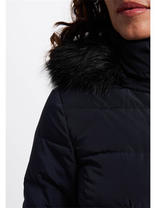 Piumino con cappuccio rifinito in ecopelliccia GITELA ( TAGLIE FRANCESI ) MORGAN DE TOI | GITELANAVY BLUE