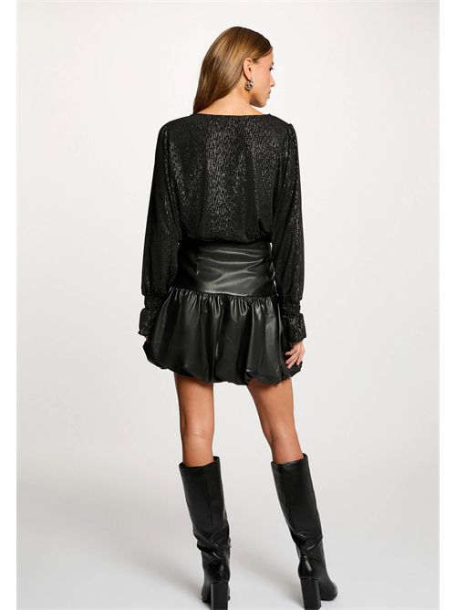 Gonna corta in ecopelle dal design moderno ( TAGLIE FRANCESI ) MORGAN DE TOI | JEDNOIR