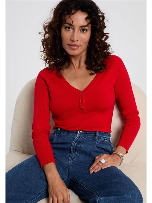 V-neck sweater with buttons MBILO MORGAN DE TOI | MBILOROUGE