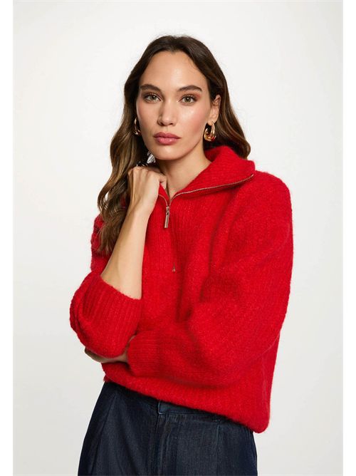 Women's pullover with half zip and high collar MFLAMI MORGAN DE TOI | MFLAMIROUGE