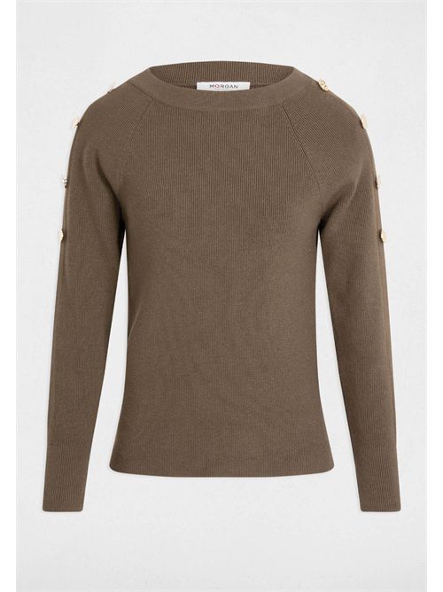 Sweater with decorative buttons on the sleeves MTECNA MORGAN DE TOI | MTECNAKAKI VERT