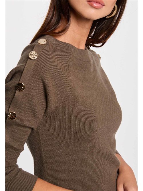 Sweater with decorative buttons on the sleeves MTECNA MORGAN DE TOI | MTECNAKAKI VERT