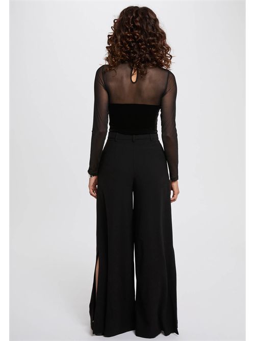 Maglia con corpino in velluto liscio e inserti in tulle trasparente TAMMY MORGAN DE TOI | TAMMYNOIR