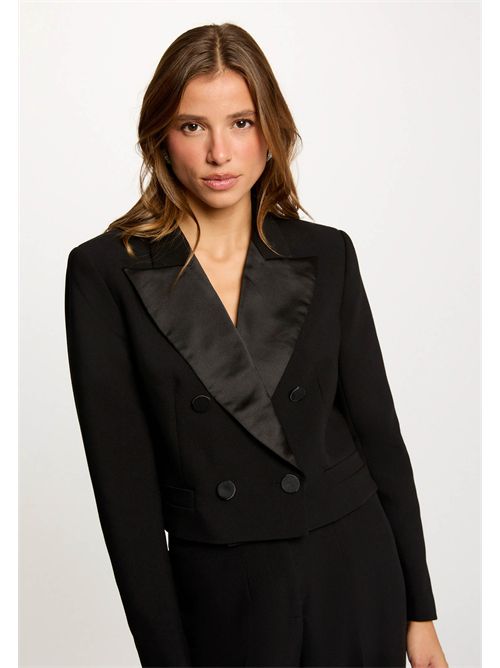 Giacca corto doppiopetto con revers in raso VJOEN.F ( TAGLIE FRANCESI ) MORGAN DE TOI | VJOEN.FNOIR