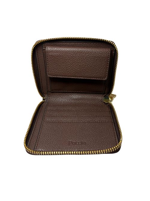 Portafoglio compatto,  bicolore con logo e zip dorata SC5506 POLLINI | SC5506PP1NSA130AMAR-H.PVC NE