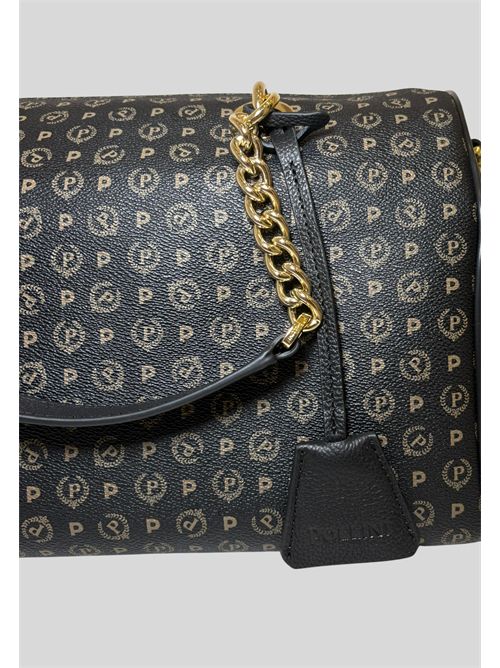 Borsa Pollini Heritage con monogramma all over e dettagli in metallo dorato TE8411 POLLINI | TE8411PP02Q1100APVC NERO -VIT.NERO