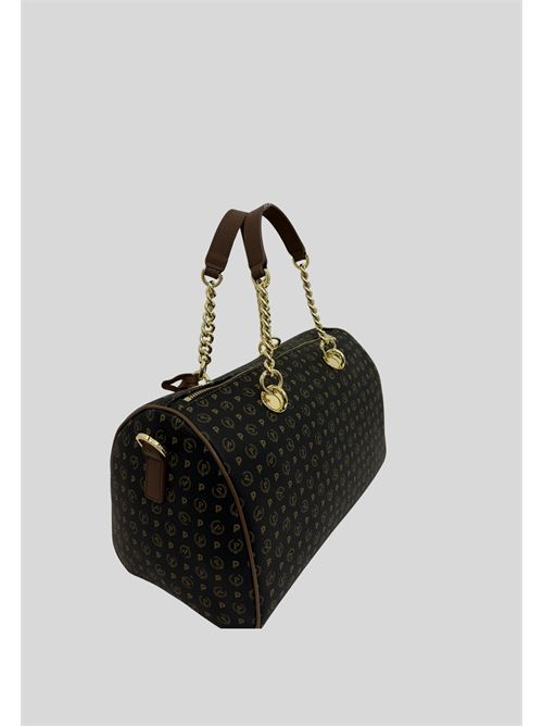 Borsa a mano linea Heritage con stampa monogramma all over e manici con catena dorata TE8411 POLLINI | TE8411PP02Q1100DPVC NERO -VIT.MARRON