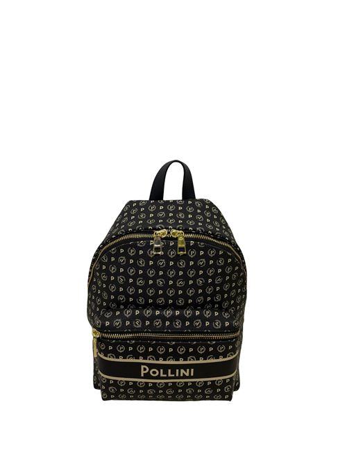 Zaino con logo monogram e chiusura con zip TE8412PP02Q4975A POLLINI | TE8412PP02Q4975APVC D.BL-VIT.D.BLU