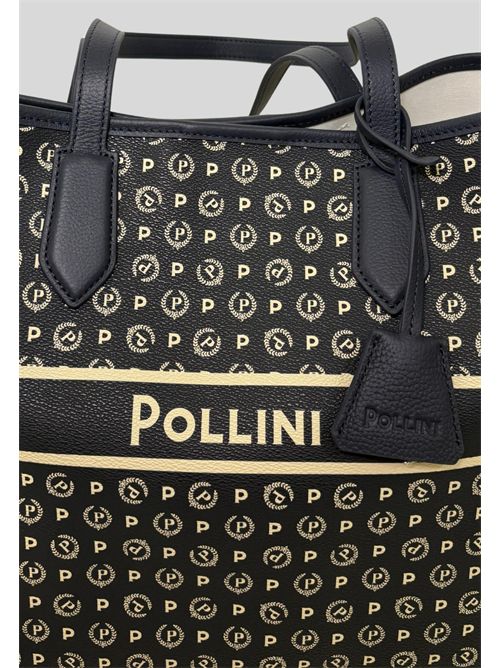 Borsa shopper Pollini con logo monogram all over TE8427PP06Q4975A POLLINI | TE8427PP06Q4975APVC D.BL-VIT.D.BLU