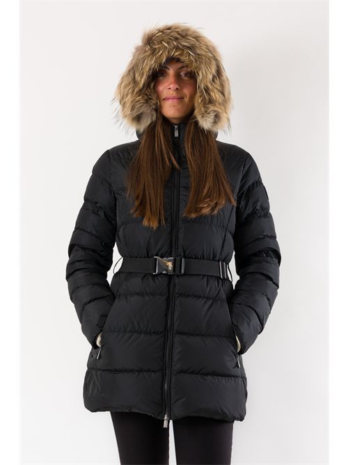 hodeed down jkt with belt real fur CIESSE PIUMINI | ROSALIAJET BLACK