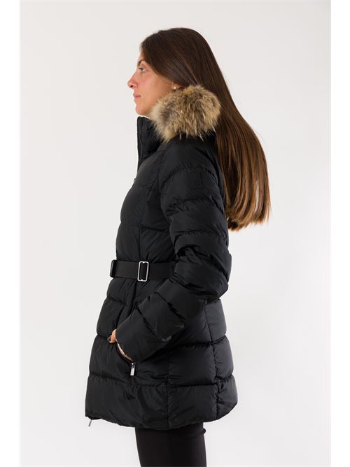 hodeed down jkt with belt real fur CIESSE PIUMINI | ROSALIAJET BLACK