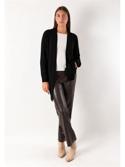 Cardigan lungo aperto fluido 3M1710 KONTATTO | 3M1710CNERO-BLACK