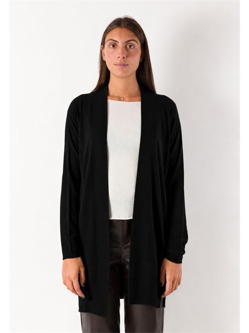 Cardigan lungo aperto fluido 3M1710 KONTATTO | 3M1710CNERO-BLACK