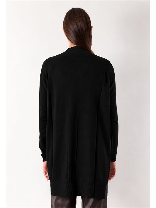 Cardigan lungo aperto fluido 3M1710 KONTATTO | 3M1710CNERO-BLACK