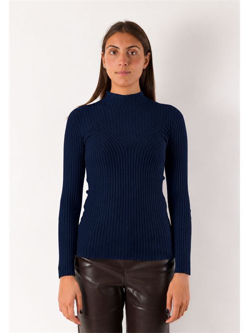 Maglia a coste collo alto 3M1714 KONTATTO | 3M1714CNAVY