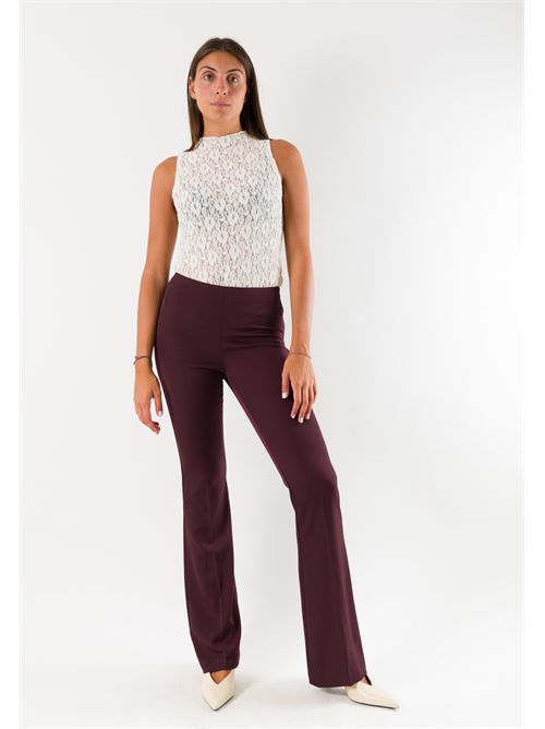 Pantaloni flare elasticizzati donna AI26531 MESANGE | AI26531BORDEAUX