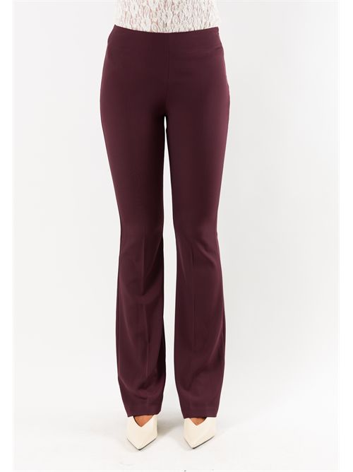 Pantaloni flare elasticizzati donna AI26531 MESANGE | AI26531BORDEAUX